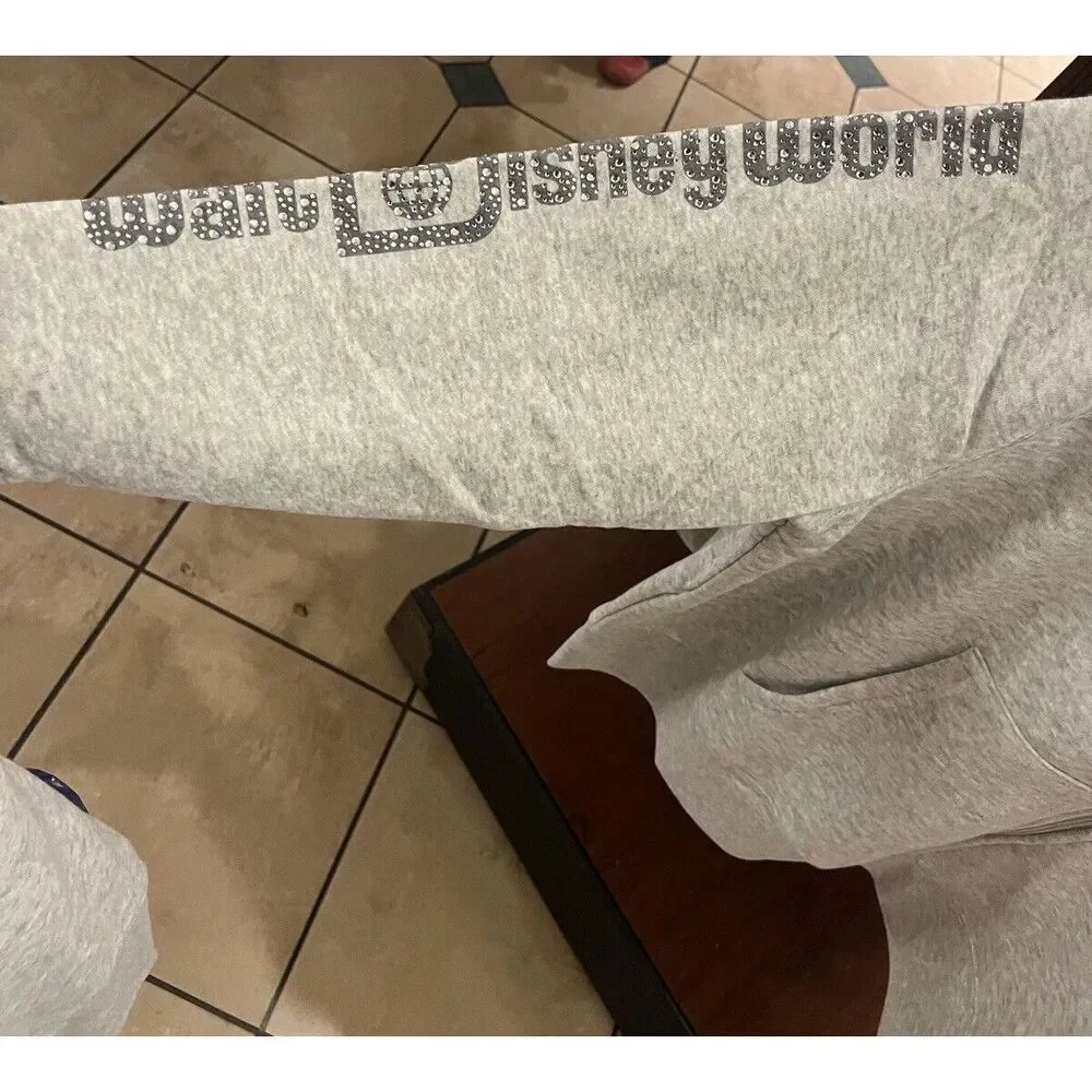 2024 Disney Parks Mickey Icon Bedazzled Gray Hoodie Jacket 2X 3X New - Picture 3 of 7